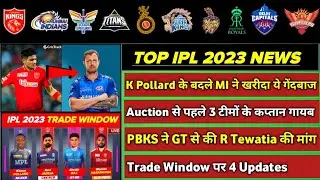 IPL 2023 - 8 BIG News For IPL on 26 Sep (Cameron Green IPL Team, Trade Window Update, PBKS, Pollard)