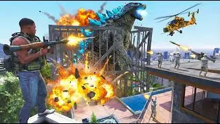 Franklin's EPIC Battle Against GODZILLA GOD in GTA 5 Mods