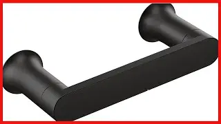 Moen Genta Matte Black Modern Double Post Wall Mount Pivoting Toilet Paper Holder, BH3808BL