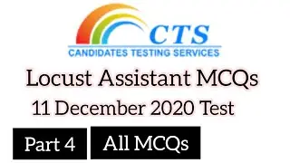 #LocustAssistant Locust Assistant MCQs Part4|Locust Assistant Test Pattern|CTS test MCQs 11 Dec 2020