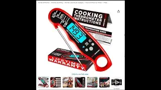 Instant Read Meat Thermometer Digital - Waterproof Food Thermometer with Backlight for Cooking