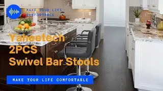 Yaheetech Biscuit-Tufted Faux Leather Height-Adjustable Bar Stool w/ Armrest #barstool