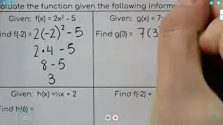 4.3 Notes- Evaluating Functions from an Equation