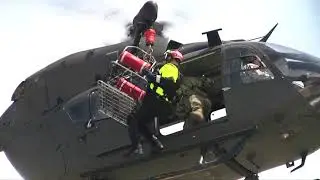 Helicopter Water Rescue Training: UH-72 UH-60 Oklahoma Army National Guard