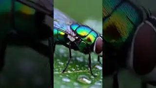 macro shot metallic fly