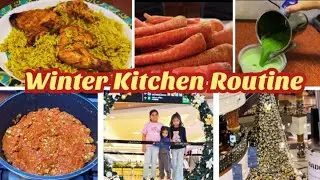 Winter Kitchen Routine | Making Arabian Chicken Mandi & Winter Special Gajar Ka Halwa 