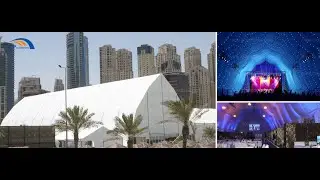 Installation Of Aluminum 25m Large Curved Sports Tent For Outdoor Event