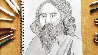 Rabindranath Tagore | My Art Journey | Muskan Pushkar #drawing 