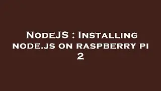 NodeJS : Installing node.js on raspberry pi 2