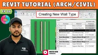#06 Revit Architecture: Create New Wall Types in Revit (Add Plaster Finish)