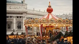 Christmas Market Ambience 🎄 Festive Carousel, Warm Lights & Cozy Holiday Atmosphere 4K