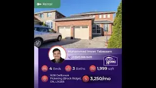 Check out my listing Address: 1638 Dellbrook Pickering (Brock Ridge), Ontario L1X2E6
