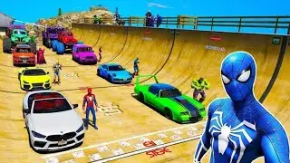 Mega Ramp Spiderman car racing | GT car stunt master 3d - mobile gameplay