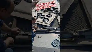 Jtac बस ac एक्सीडेंट से condenser unit damage 💔  | bus ac repair & service | #airconditioning #short