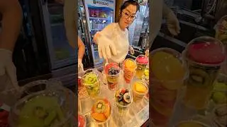 Korean Street Fresh Fruit Juice | Colorful Real Fruit Drink ASMR #foodie #streetfood #southkorea