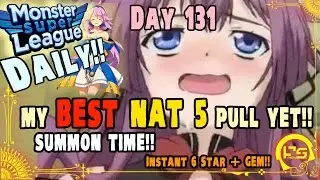 Monster Super League DAILY!! SUMMON TIME!! MY LUCKIEST NAT 5 PULL!! INSTANT 6 STAR + GEM!! ♕Ep.131
