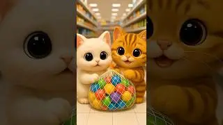 Gatinho fofo e tigrinho fofo no mercado🎨🐾 #cat #petsfofinhos #funny