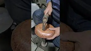 Making and hammering copper bowl #hammering #handmade #coppersmith