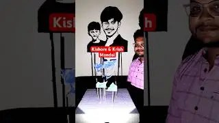 Shadow Art Of Kishore & Krish 🥰❤️#shorts #youtubeshorts #kishoremondal #indiagotlatent #shadowart