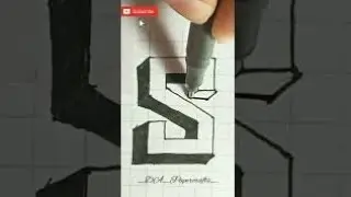 How to draw a 3d drawing easy |Letter S |  ♻️🥳🎁🧩|drawing#3d#opticalillusion #tutorial#shorts#condsty