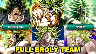 Full Broly Exploding Rage Category Team Showcase!! Dragon Ball Z Dokkan Battle