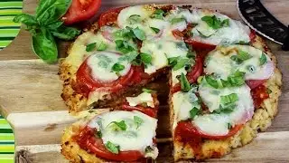 PIZZA mit BLUMENKOHLBODEN | Low Carb, vegetarisch, glutenfrei