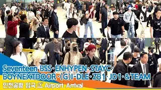 Seventeen BSS·ENHYPEN·STAYC·BOYNEXTDOOR·(G)I-DLE·ZB1·JD1·&TEAM✈️Airport Arrival 24.4.14 #Newsen