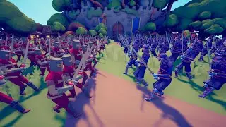 100x SAMURAI ARMY vs 100x SQUIRE ARMY BATTLE - TABS | Totally Accurate Battle Simulator