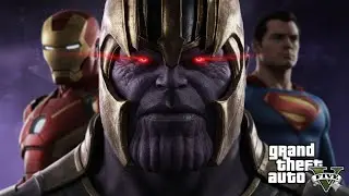 🔴EPIC SUPERHERO BATTLE 💥 IRON MAN ⚡ SUPERMAN 🔥 THANOS | GTA 5 LIVE /🤯🚔 #gaming #live ##shortslive