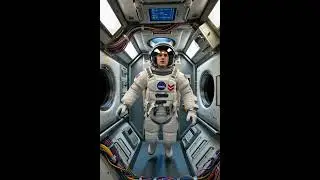 One Man Floating Alone Inside the Space Station 🛰️ #moon #spaceexploration #universe #aivideo