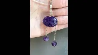 Vintage Silver Amethyst Negligee Necklace