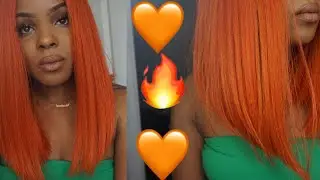 $30 Orange Bob Wig | 🧡 | Zuri Human Hair Blend Review Sister Wig