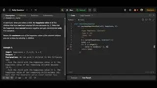 3075  Maximize Happiness of Selected Children | Leetcode Python solution