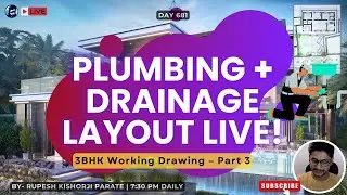 Plumbing & Drainage Layout Made EASY! | 3BHK Bungalow Full Working Drawing Tutorial | Rupesh range