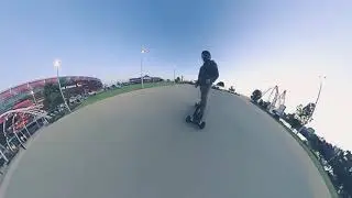 Ecomobl M24 Sunset Skating in Perth Optus stadium , insta 360 one r footage