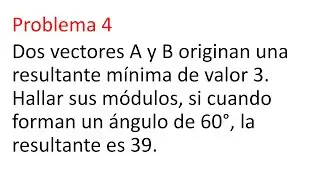 F&iacute;sica - An&aacute;lisis vectores - Suma de vectores - M&eacute;t. del paralelogramo - Ley de cosenos😎Problema 4🤯📚
