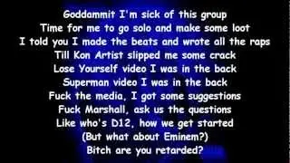 D12 - My Band ft. Cameo (Lyrics on Screen)