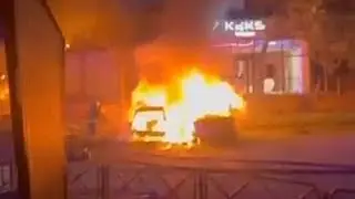 The moment of the rocket attack on Cherkasy