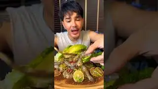 Thai Raw Shrimp salad mukbang #asmr#shorts#youtubeshorts