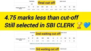 sbi clerk waiting list 2025 chances | 4.75 marks less than cut-off still selected in sbi clerk 😱 |
