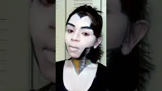 The Womanizer. AI robot makeup challenge look. Body art