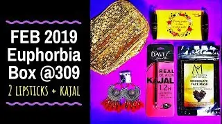 Euphorbia Box, февраль 2019 г., @309 | 2 помады + каял и многое другое | Распаковка и обзор