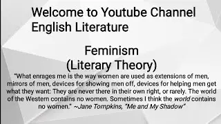 Feminism | Literary Theory | Detailed Explanation | Urdu/Hindi