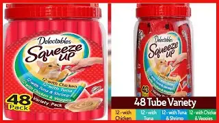 Hartz Delectables Squeeze Up Interactive Lickable Wet Cat Treats for Adult & Senior Cats,