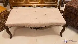 Antique French Stool Ottoman Coffee Table Window Seat 19th Century