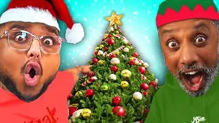 FATHER AND SON BUILD A CHRISTMAS TREE