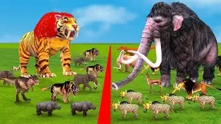 20 Elephant Zombie Wolf vs Tiger Monter 10 Giant Lion Tiger Attack Cow Saved 