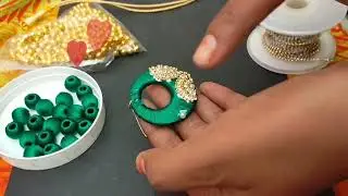 green colour silk thread necklace making#silk thread jewellery @arscreationstamil