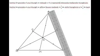 Linii importante in triunghi. Mediana. Centrul de greutate