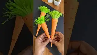 Making Beautiful Paper Carrot 🥕 Origami Carrot #shorts #diy #origami #craftastic #miniaturecrafts